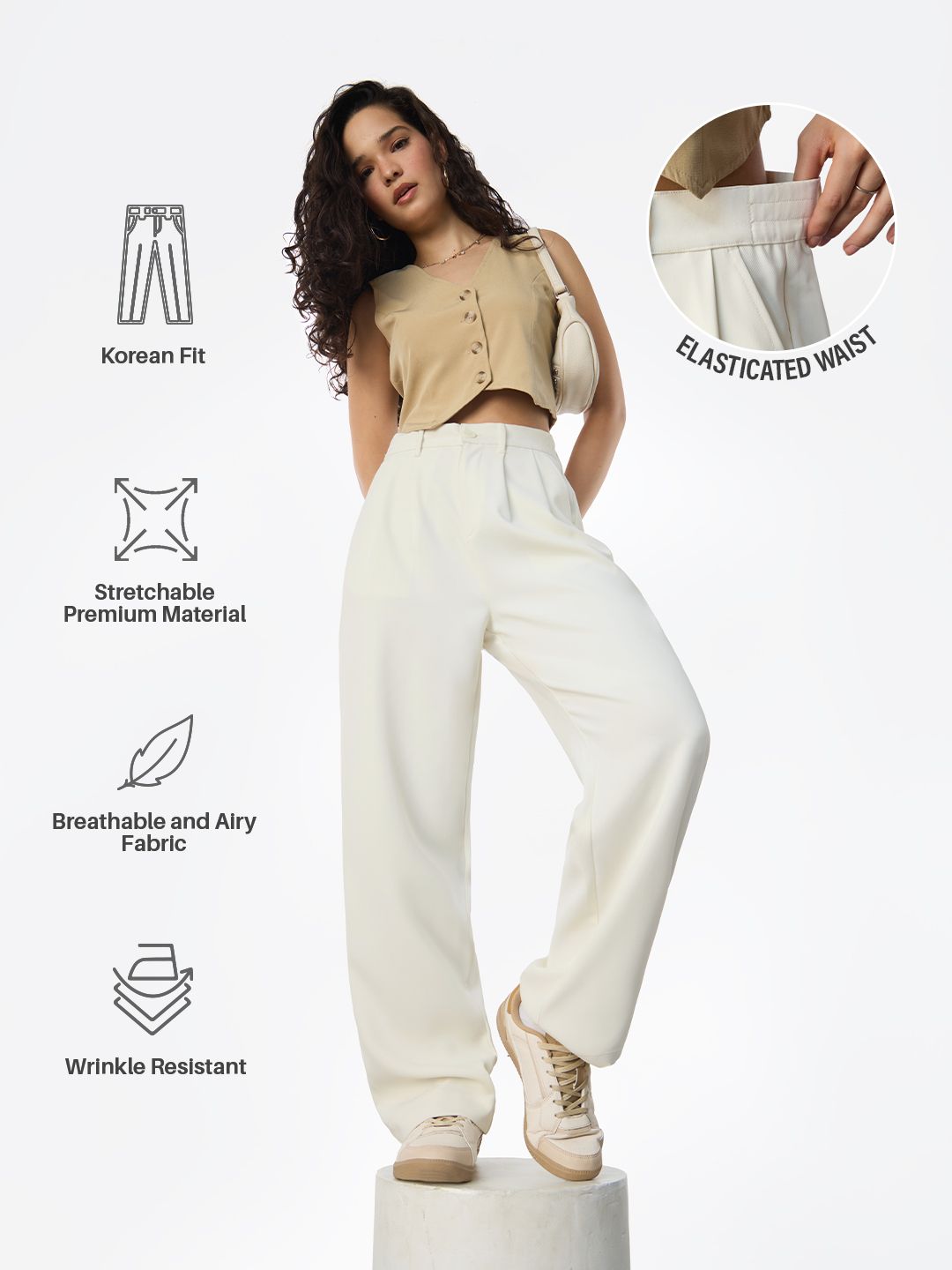 Buy Korean Pants 3.0: Ivory Women Pants Online