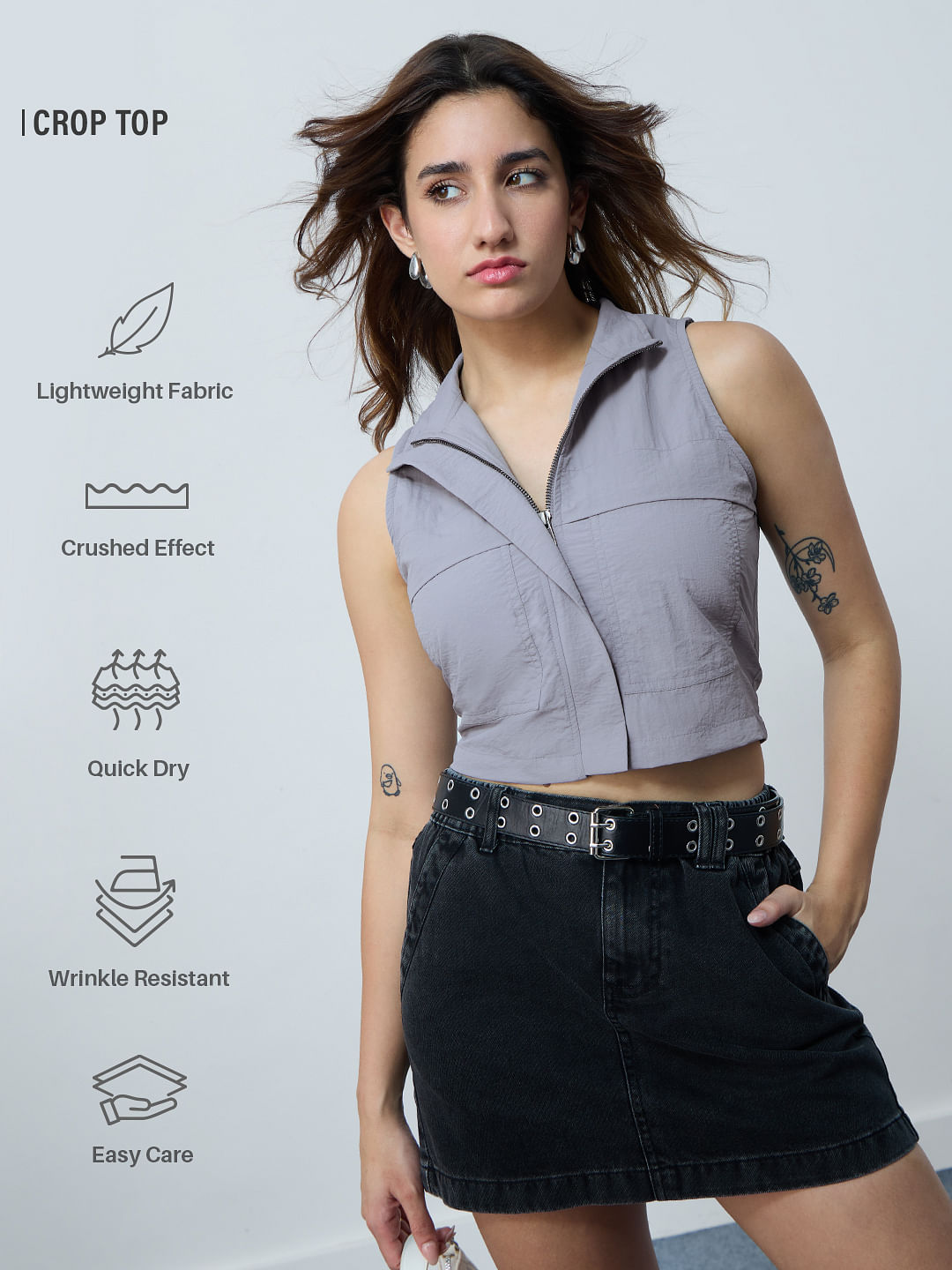 Zipper Top: Light Grey