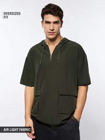 Hooded T-Shirt: Olive undefined Online