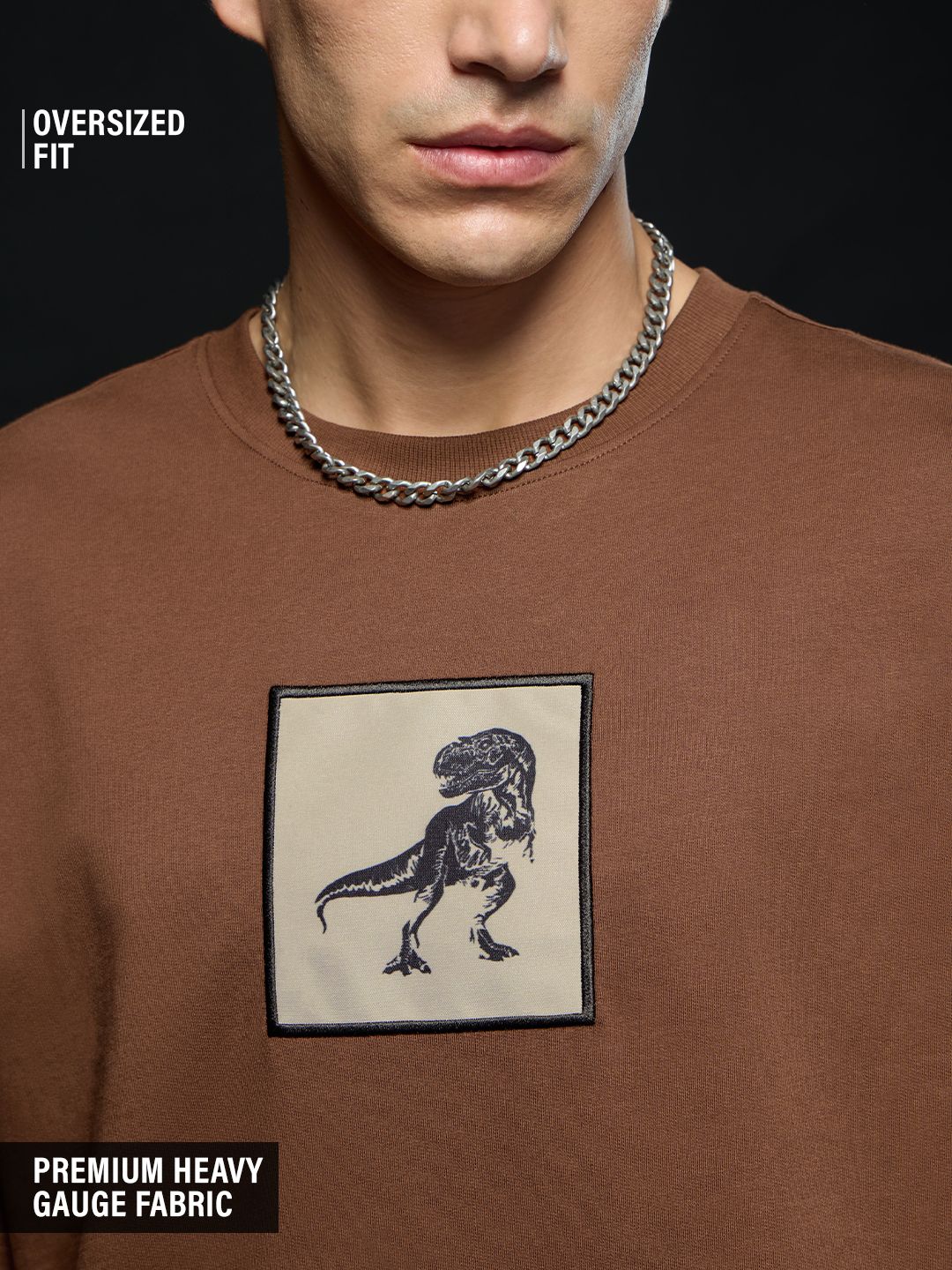 Buy Jurassic World: T-Rex Footprint Men Oversized T-Shirt Online