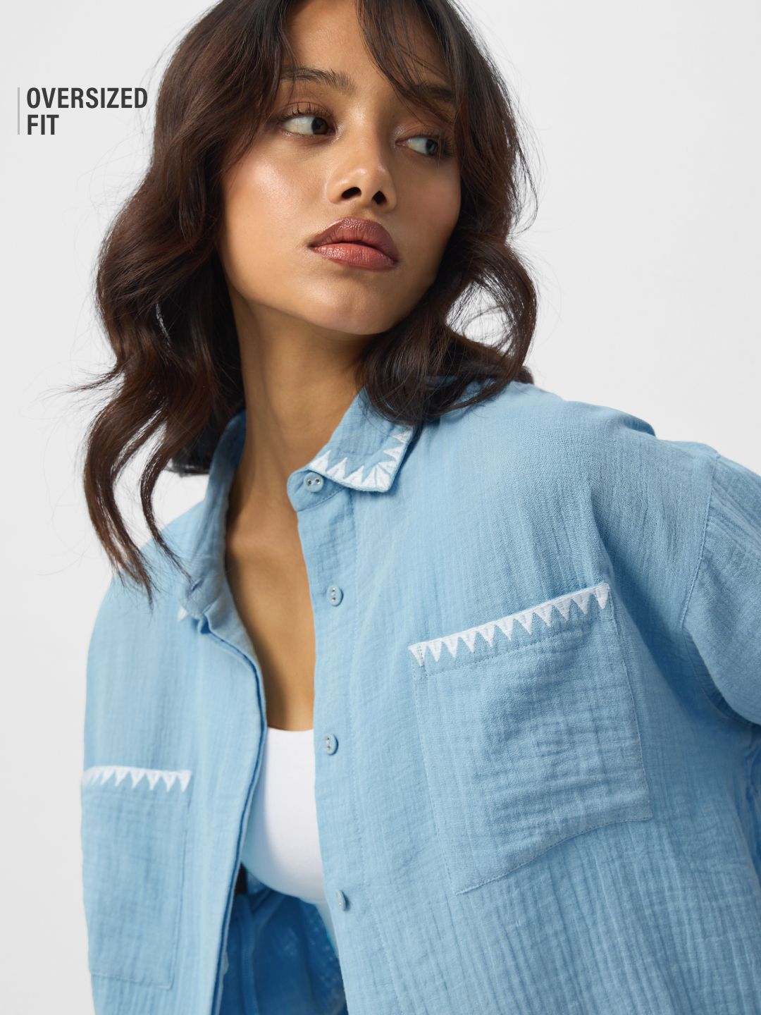 Textured Shirt: Aqua