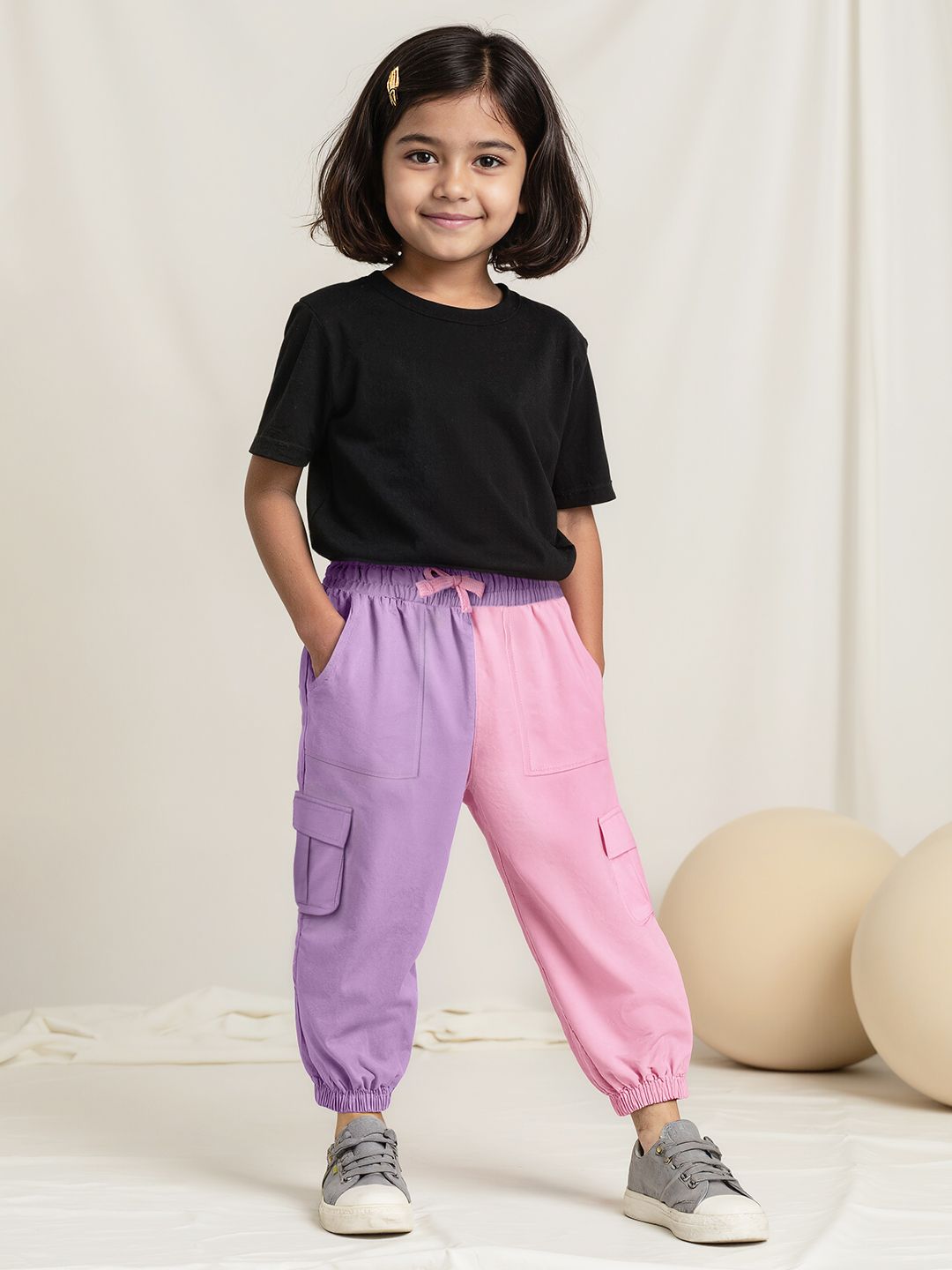 TSS Originals: Lavender Rose Girls Cotton Joggers (2-8 Yrs) Online