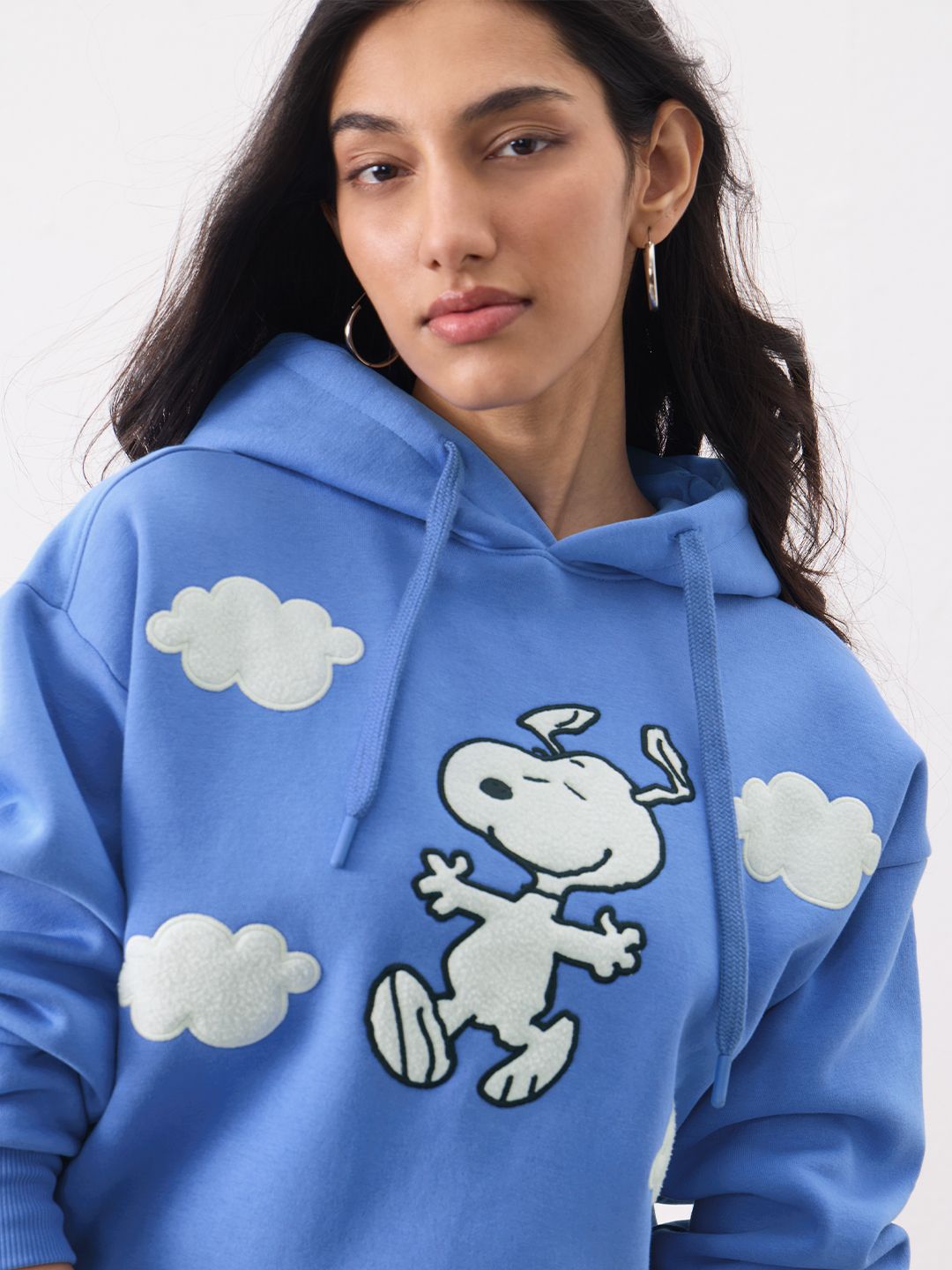 juemi ☆ SNOOPY HOODIE Shop Snoopy Printed Sage Green Oversized Hoodie Online - Botnia