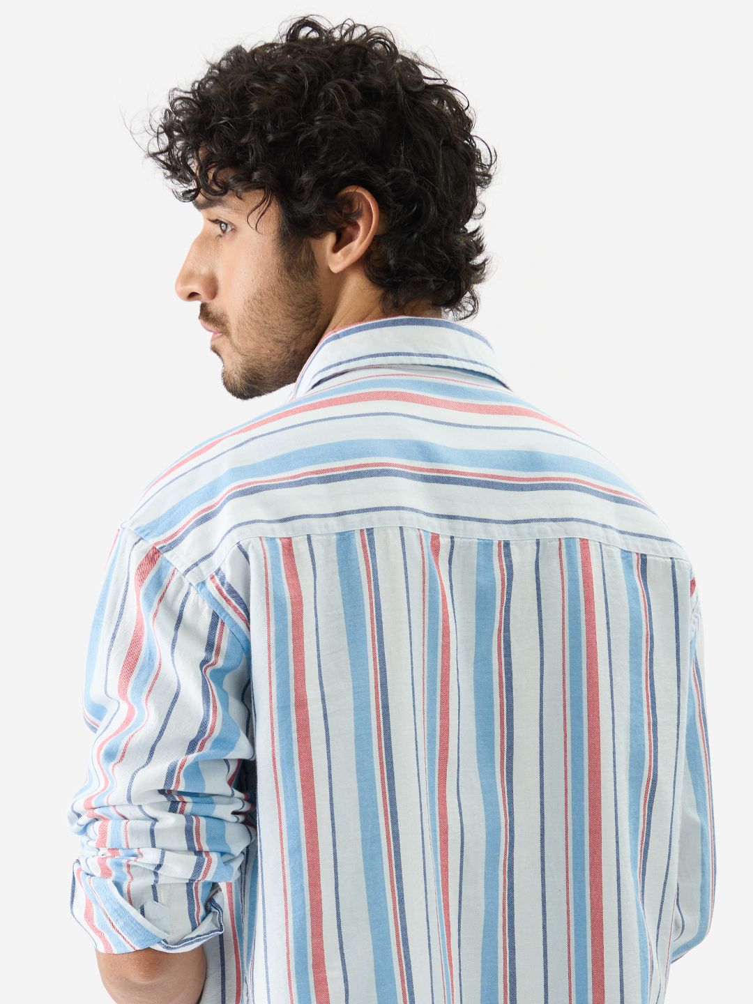 Buy Stripes: Blue, Red Men Relaxed Shirts
