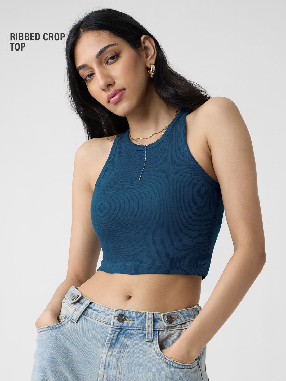 トップス Richmond denim tanktop Buy Orchid Blues Sleeveless Denim Crop Top - Tops for Women