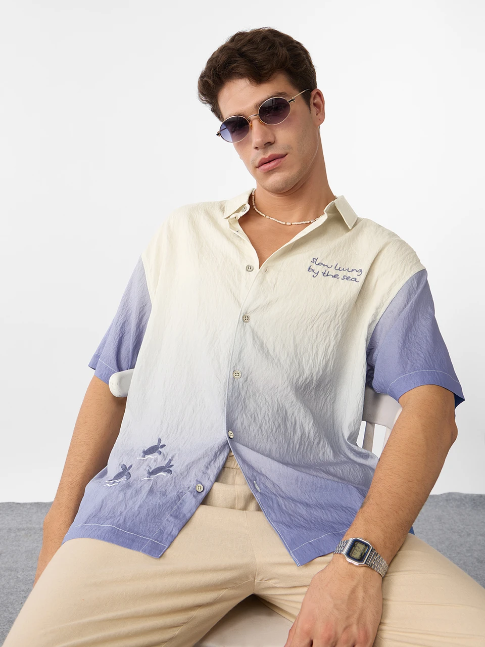 Buy Oversized Shirt: Living By The Sea Oversized Shirts