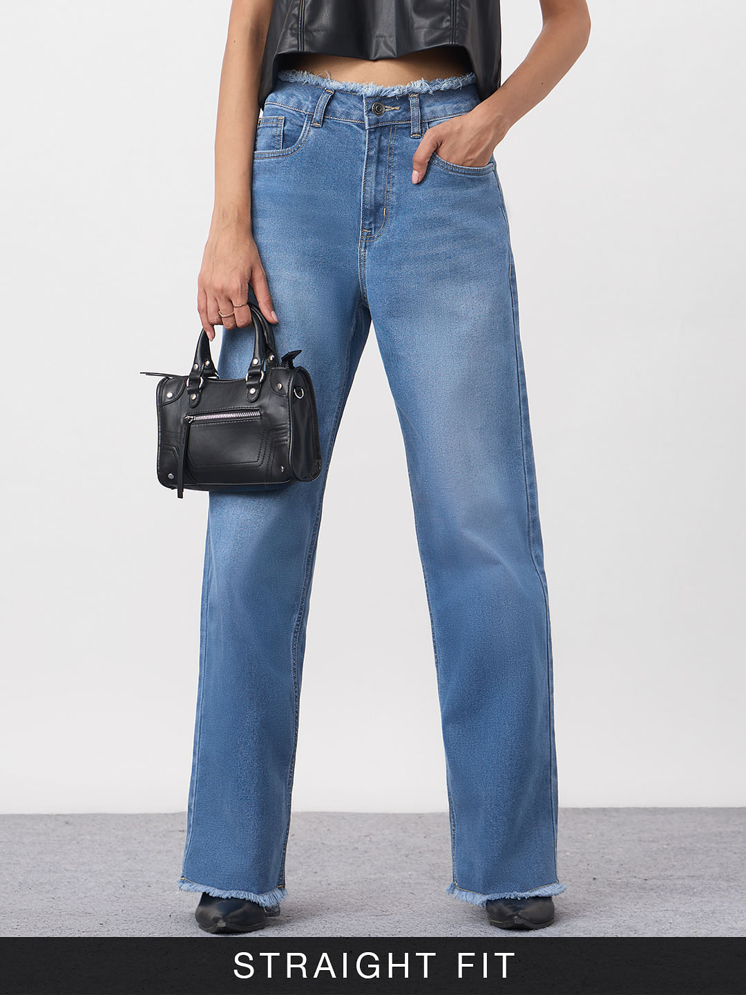 Straight-Fit Denim: Blue Aster