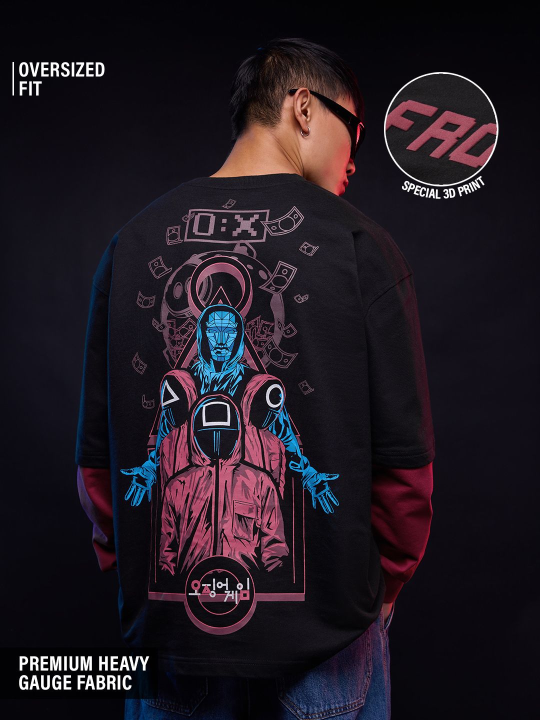 Squid Game: Front Man Oversized Full Sleeve T-Shirts Online