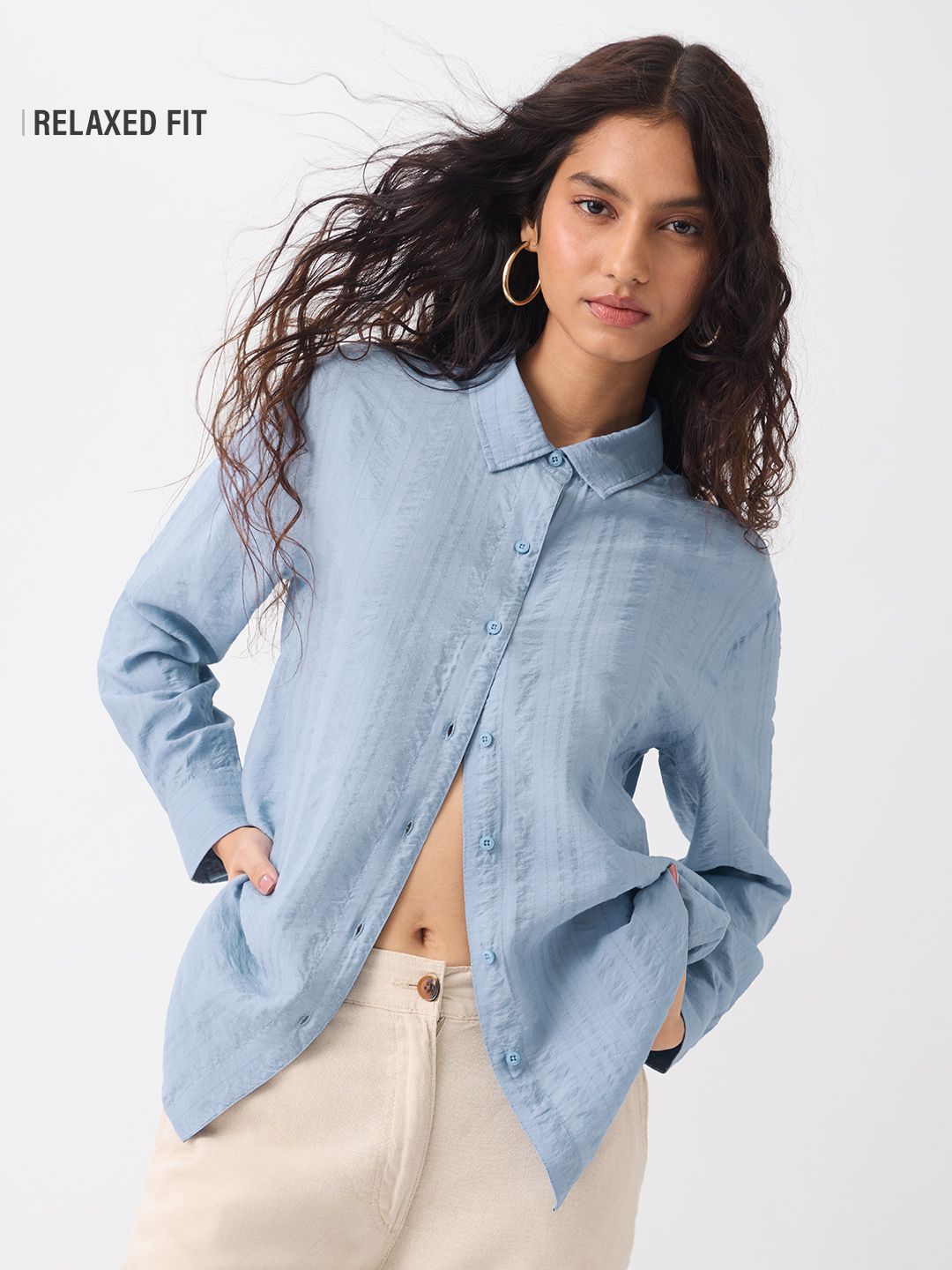 Textured Shirt: Sky-Blue