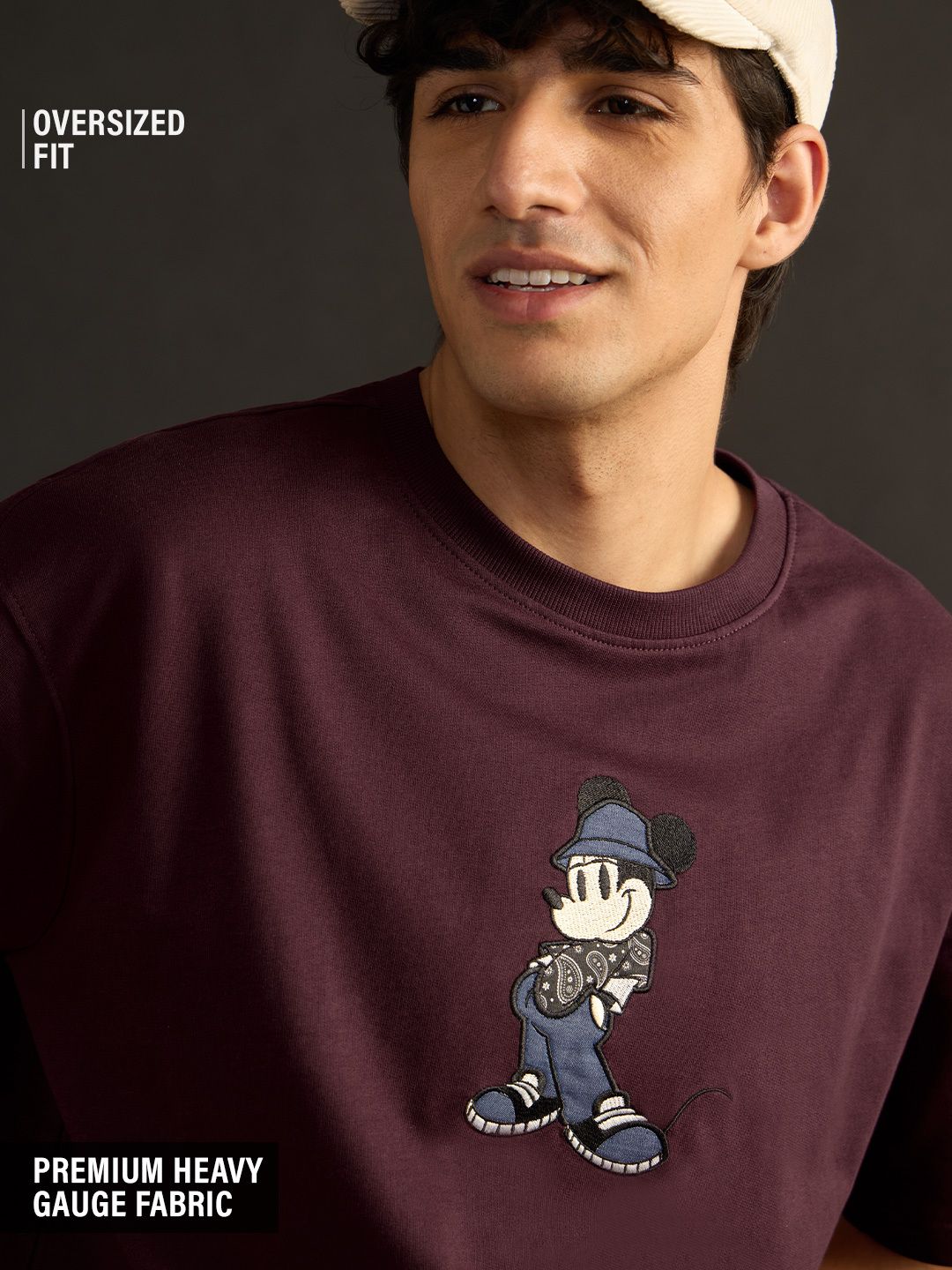 Mickey Mouse: Applique Mickey Oversized T-Shirts Online