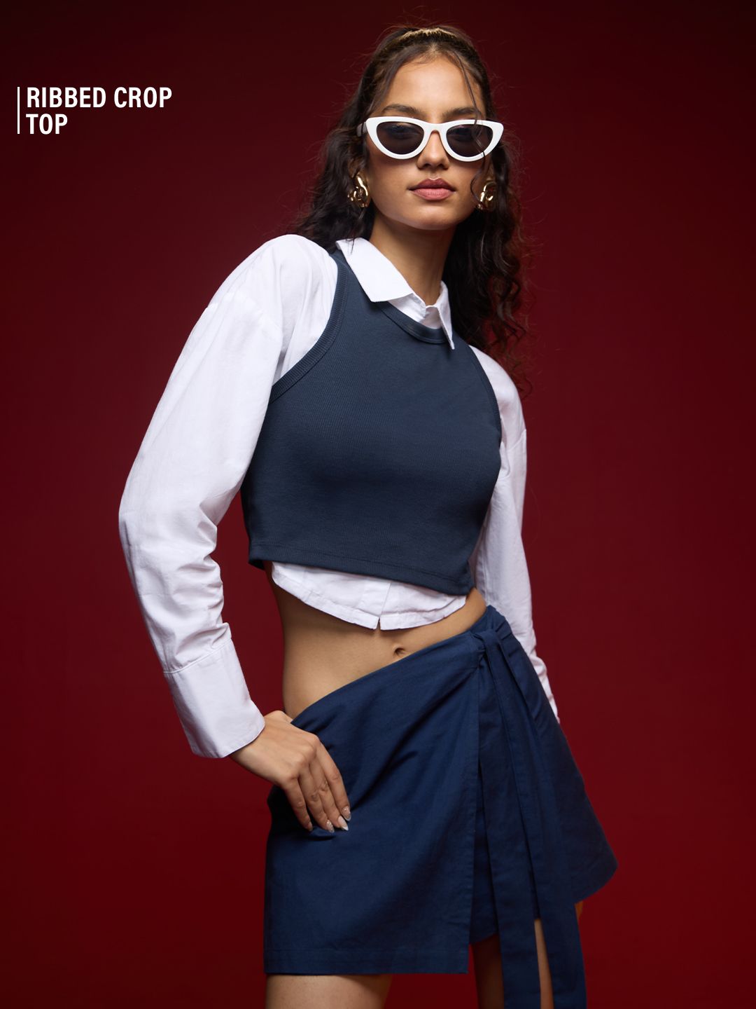 Ribbed Tank Top: Midnight Mood Women Tank Tops Online