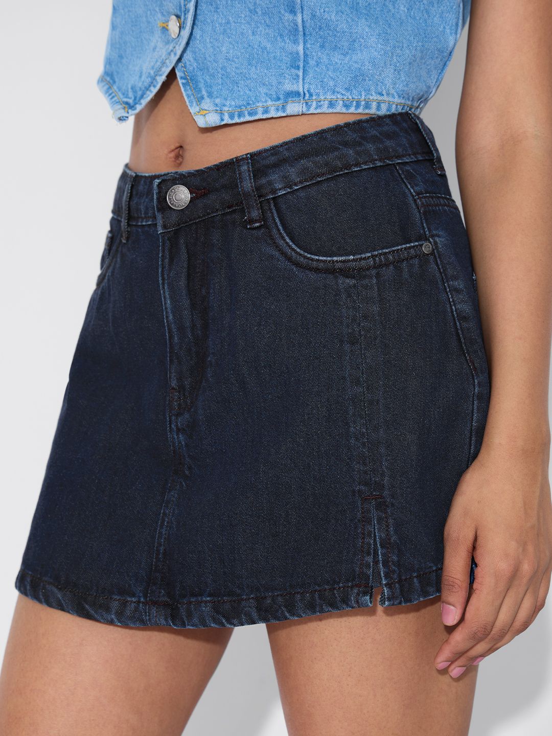 Denim Skorts: Ink Blue Women Denim Skorts Online