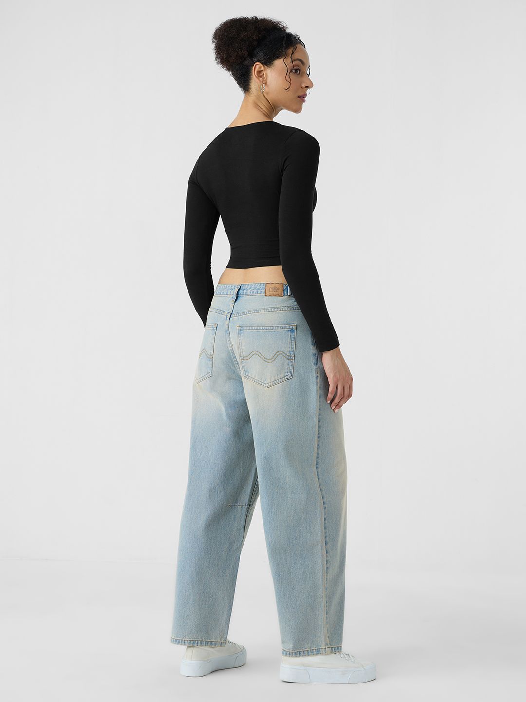 Buy Essential Solids: Black Women Cropped Tops