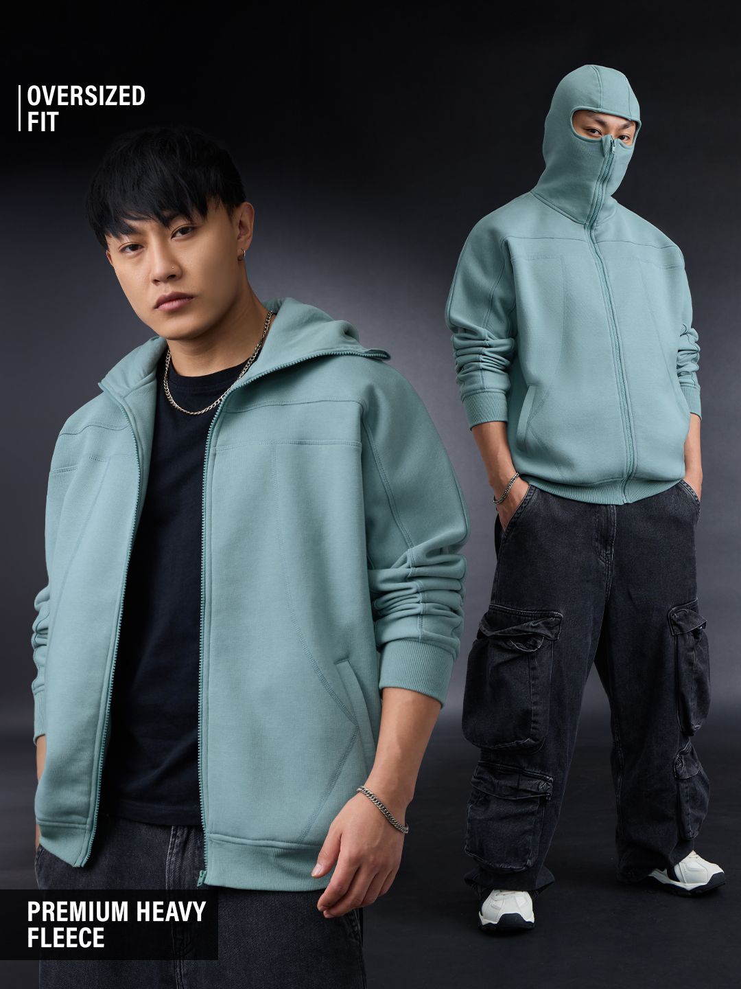 Buy Ninja Cops: Azure Men Oversized Hoodie Online
