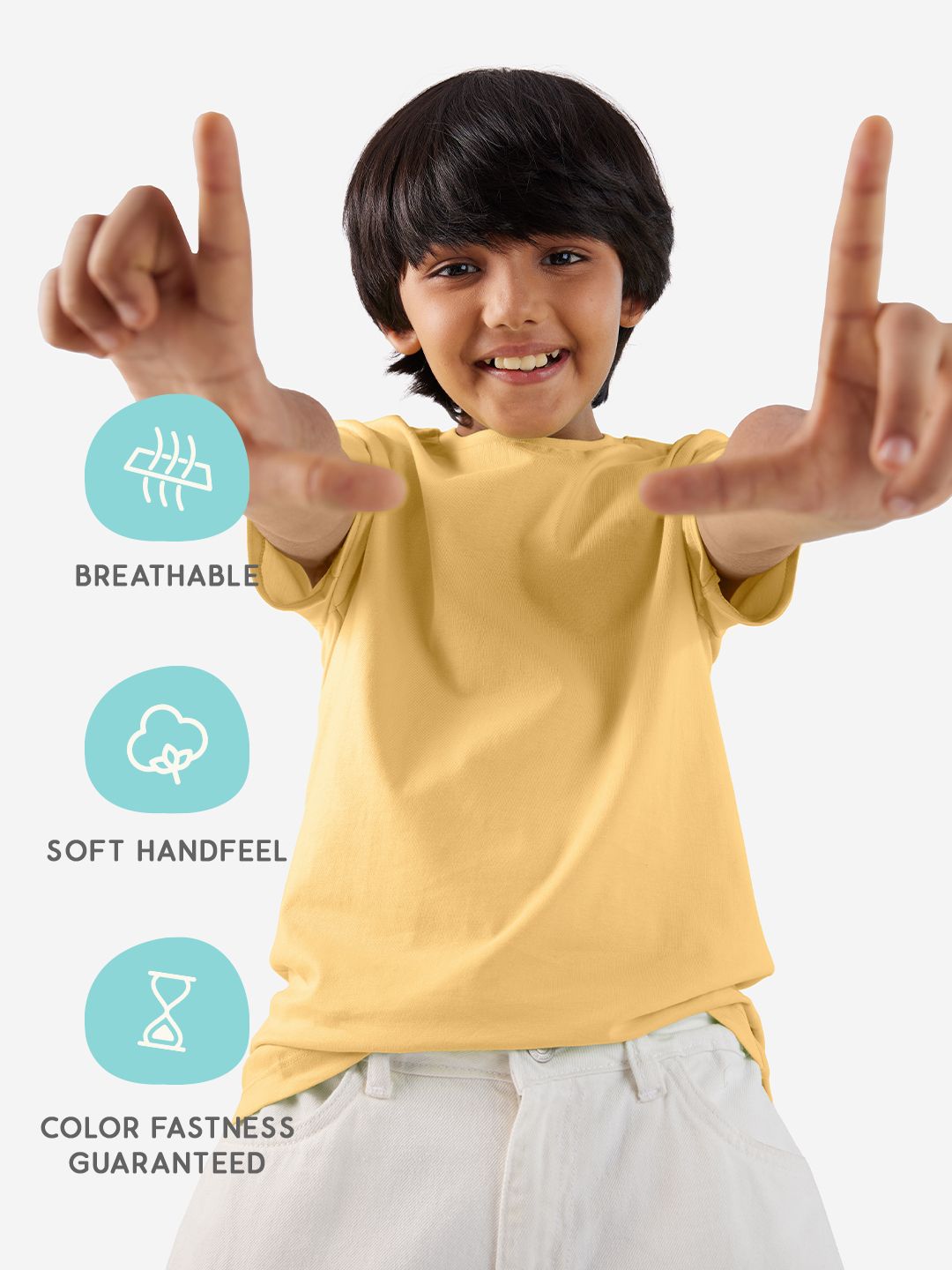 Solids: Butter Young Boys Cotton T-Shirts (8-14 Yrs) Online