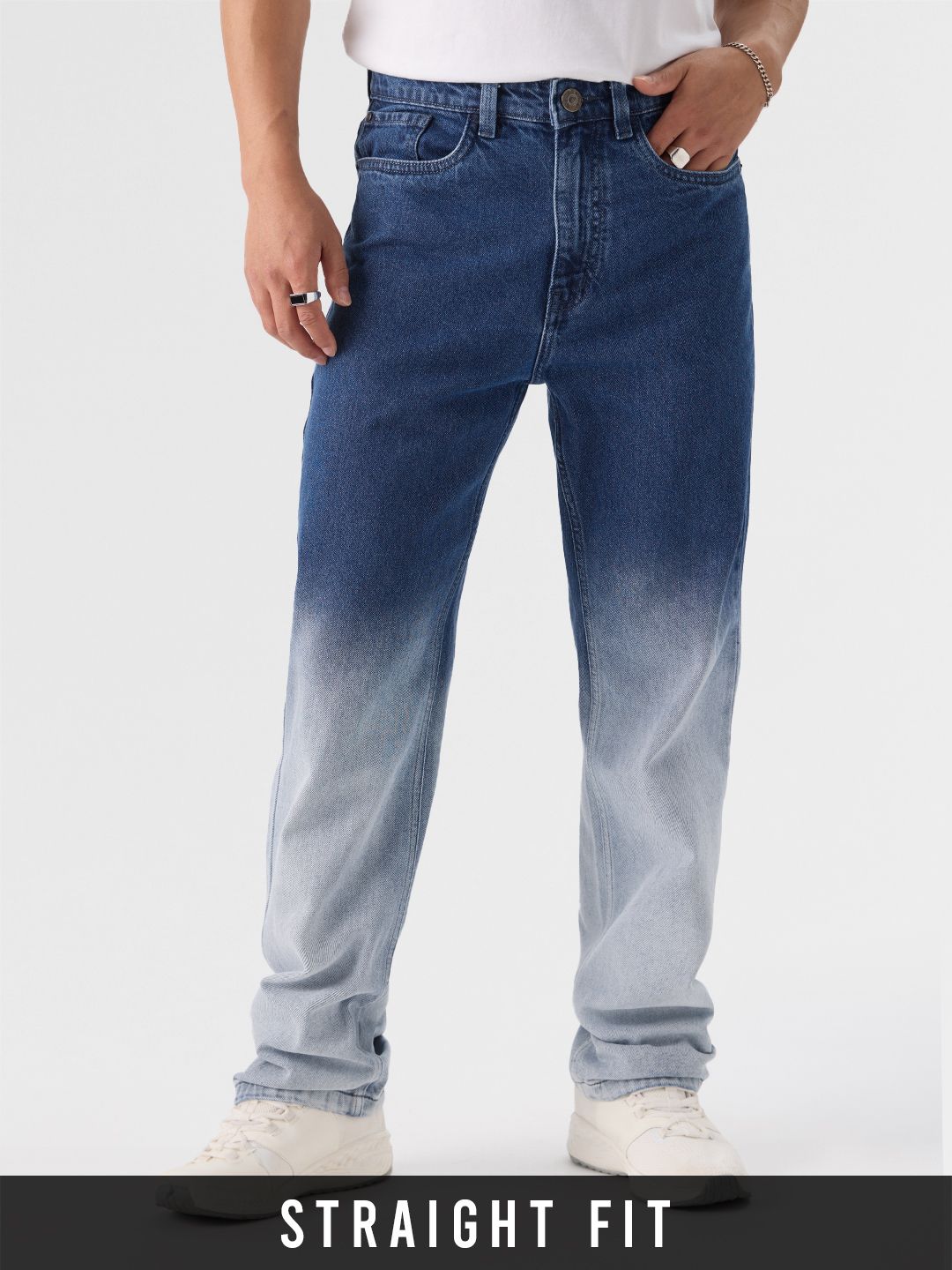 Denims: Gradient Blue Wash (Straight Fit) Men Jeans