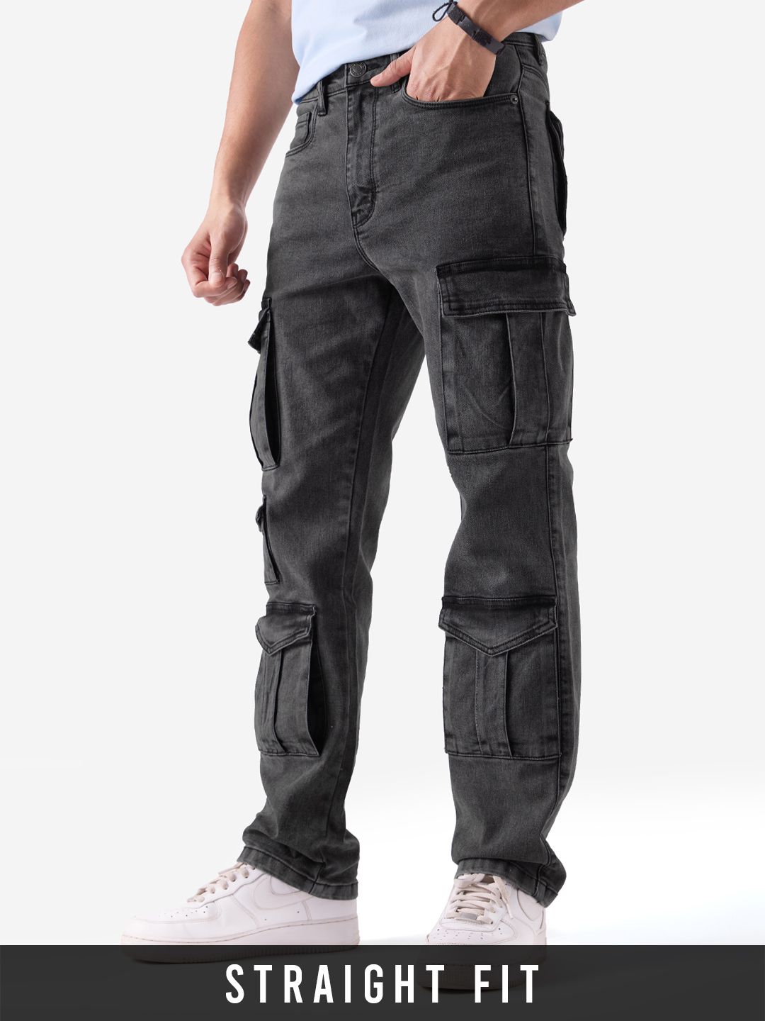 Solids: Stone Fade (Cargo) Men Cargo Jeans