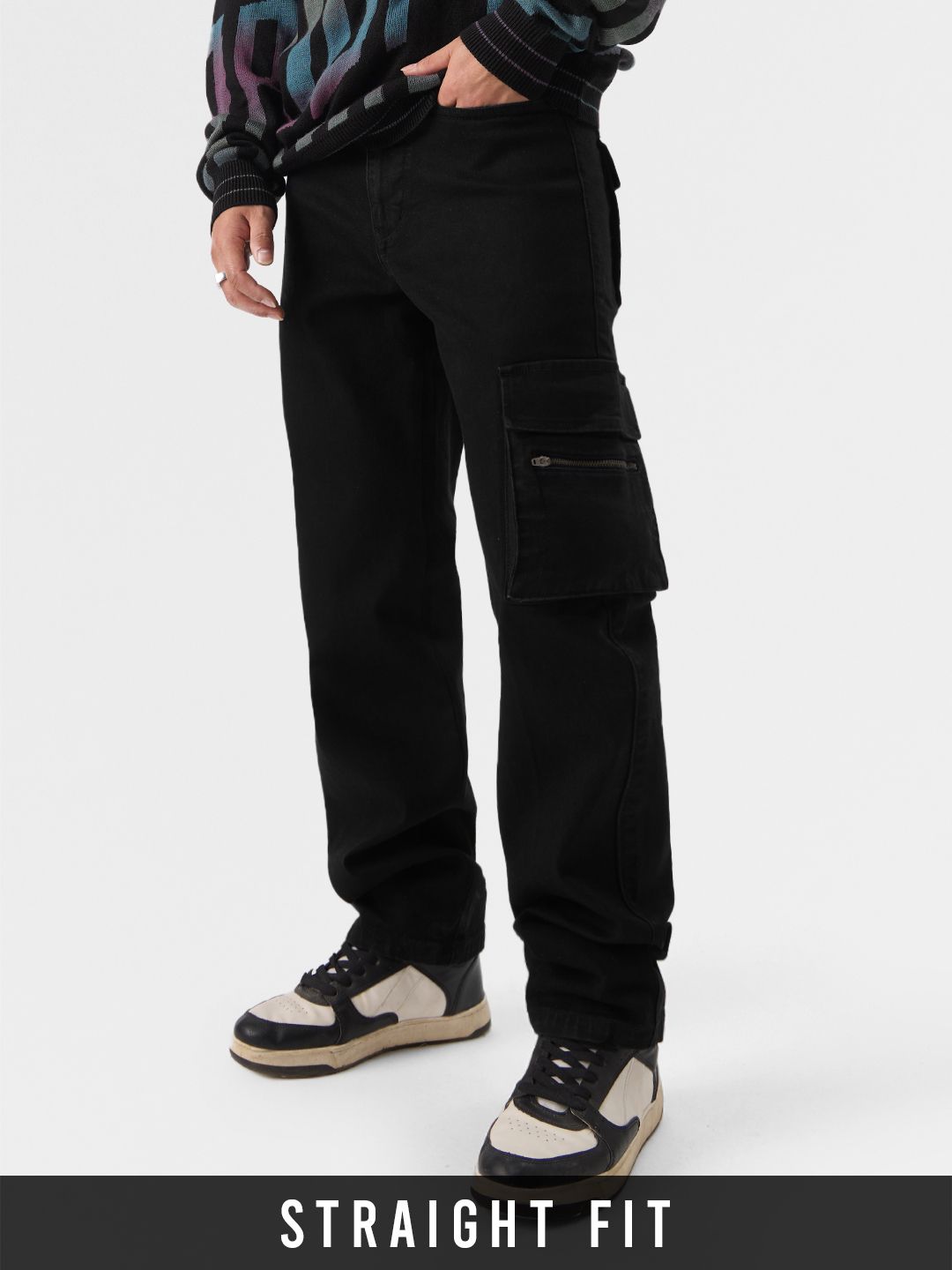 Men's Cargo Jeans: Onyx Men Cargo Jeans