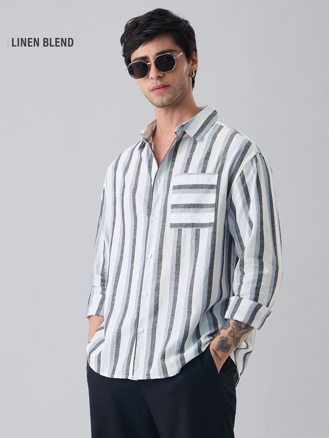 Cotton Linen Stripes: Mystique