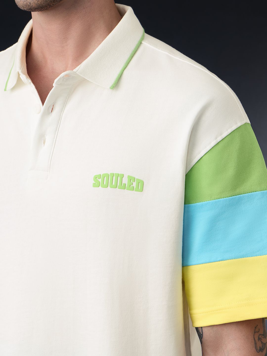 Buy TSS Originals: White Block Oversized Polos Online