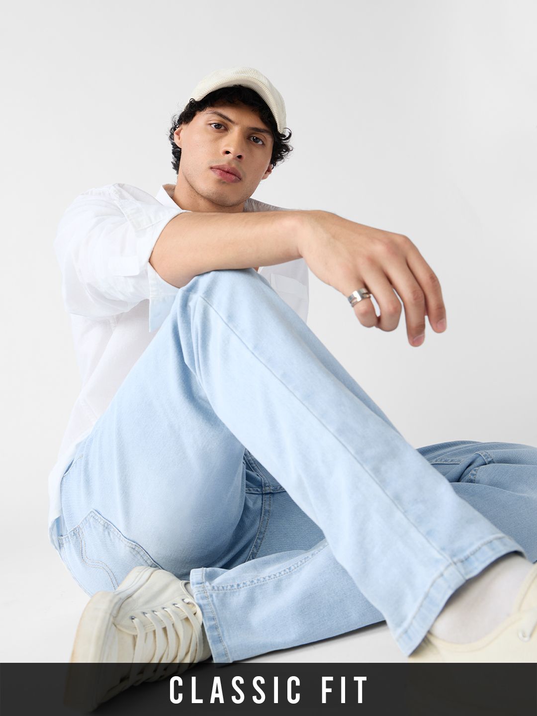 Classic Fit Jeans: Frost Blue Men Jeans Online