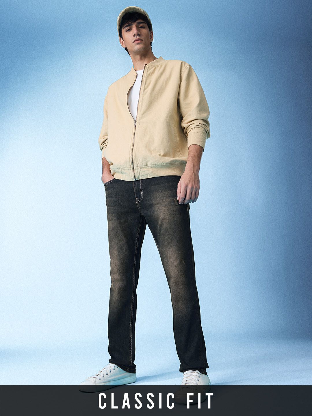 Classic Fit Jeans: Slate Blue Men Jeans