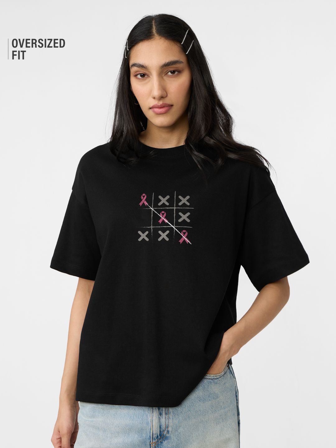 Asian Cancer Foundation: Stay Informed Women Oversized T-Shirts Online