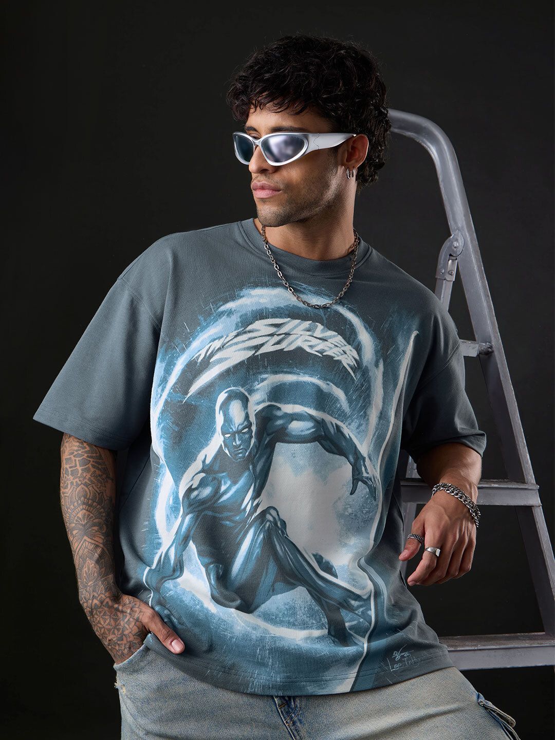 Buy The Fantastic Four: Silver Surfer Men Oversized T-Shirt Online