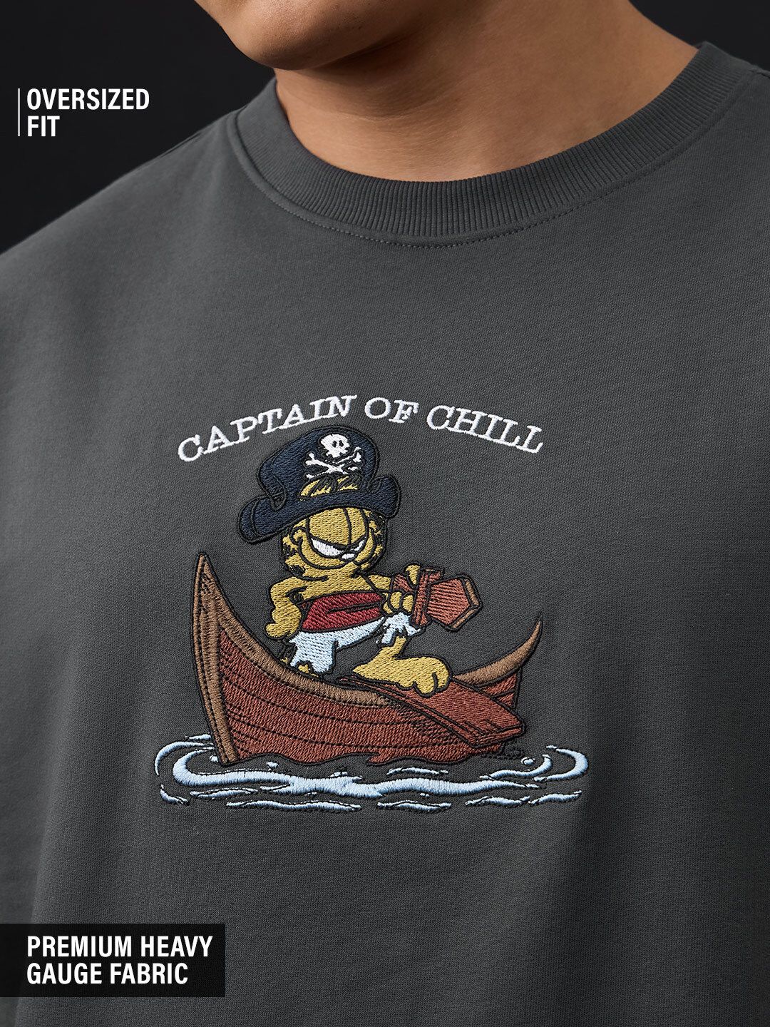 Garfield: Captain Of Chill Oversized T-Shirts Online
