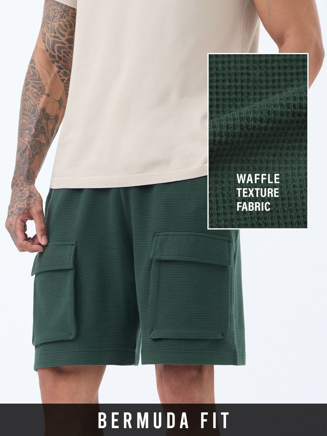 Textured Shorts: Mossgrid Men Cargo Shorts Online