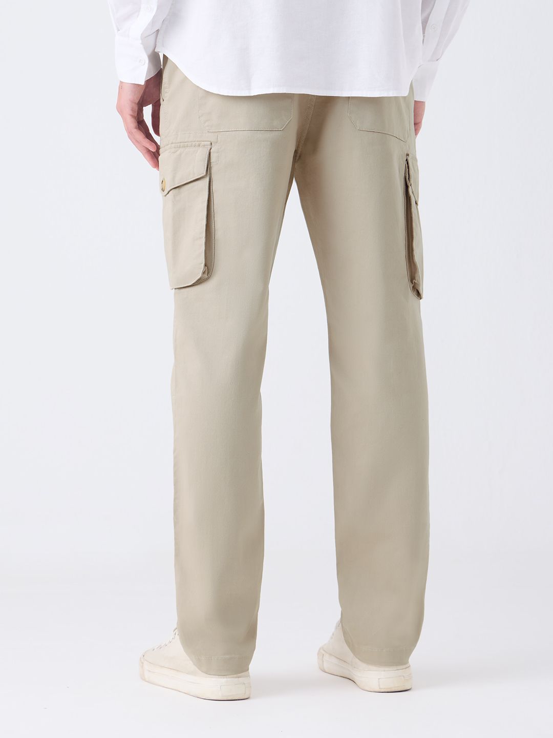 Buy Solids: Beige Men Cargo Pants