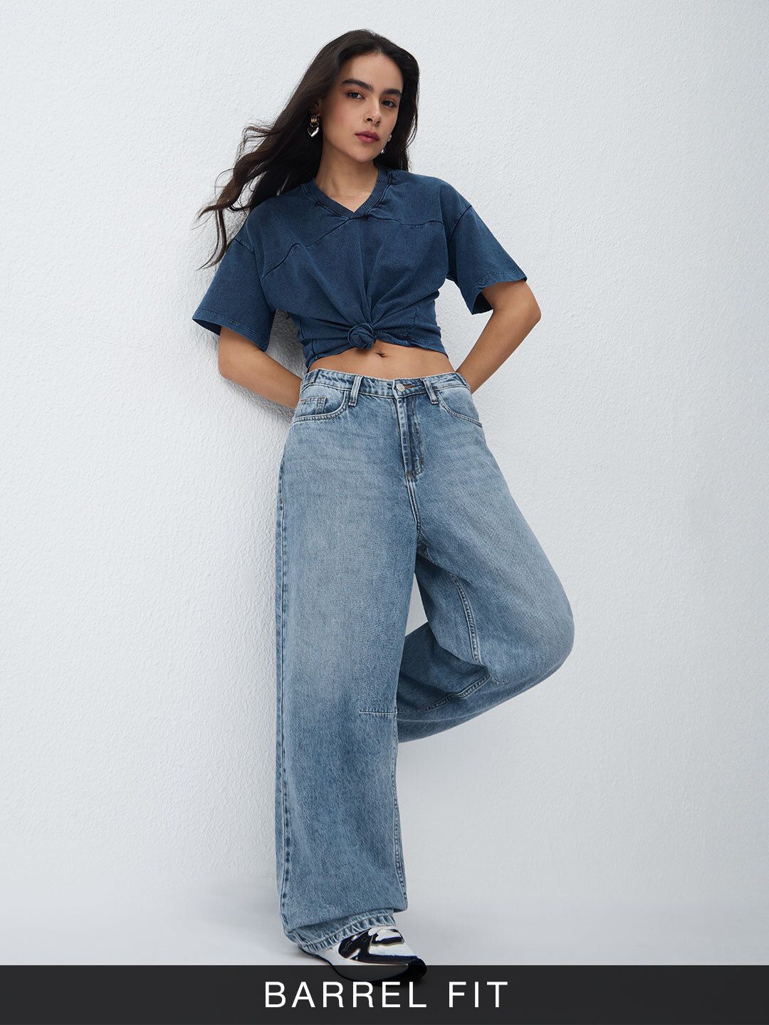 Barrel-Fit Denim: Drip Blue