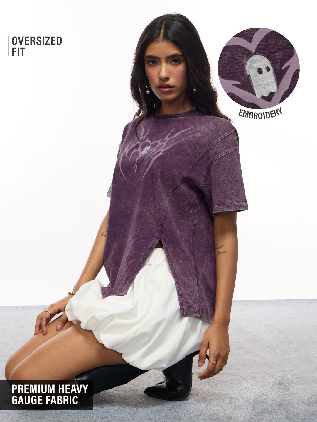 Souled Originals: Gothic Heart Women Oversized T-Shirts Online