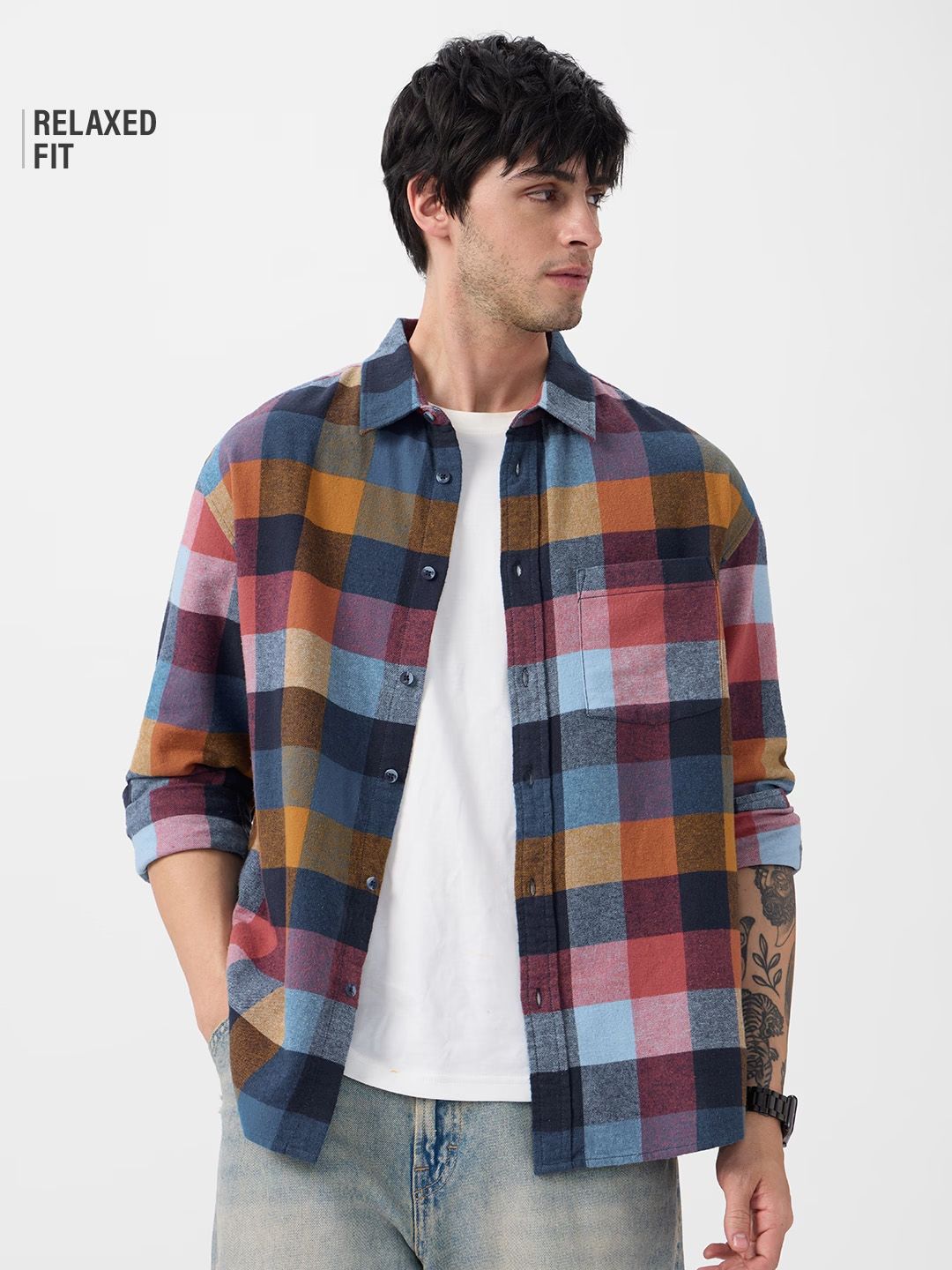 Plaid: Spectrum Men Relaxed Shirts