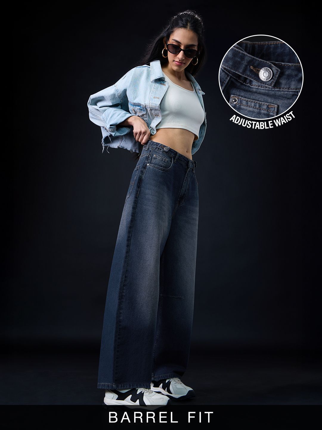 Barrel-Fit Denim: Midnight