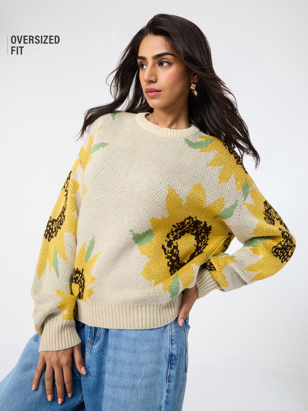 Buy Oversized Sweater: Sunflower Women Oversized Sweater Online