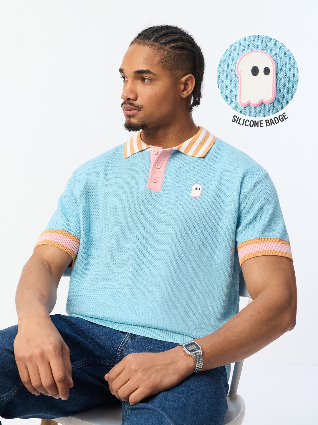 Buy Jacquard Polo: Blue Soul Polo Online.