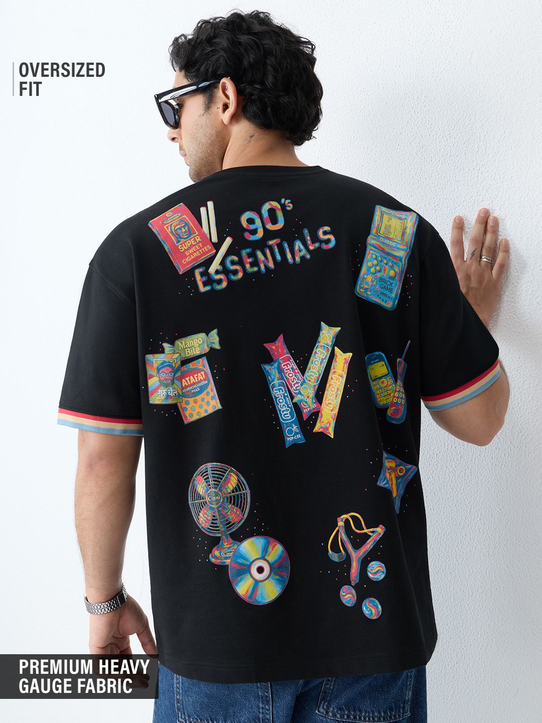 Buy Flashback Fits: 90's Essentials Men Oversized T-Shirt Online