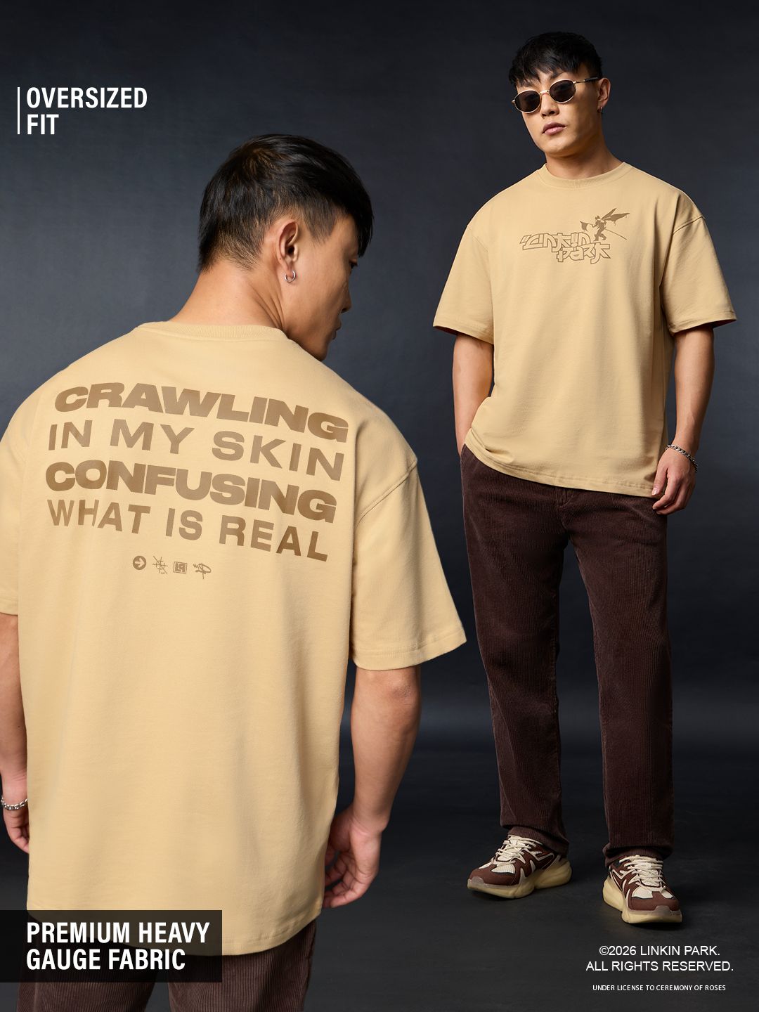 Buy Linkin Park: Hybrid Men Oversized T-Shirts Online