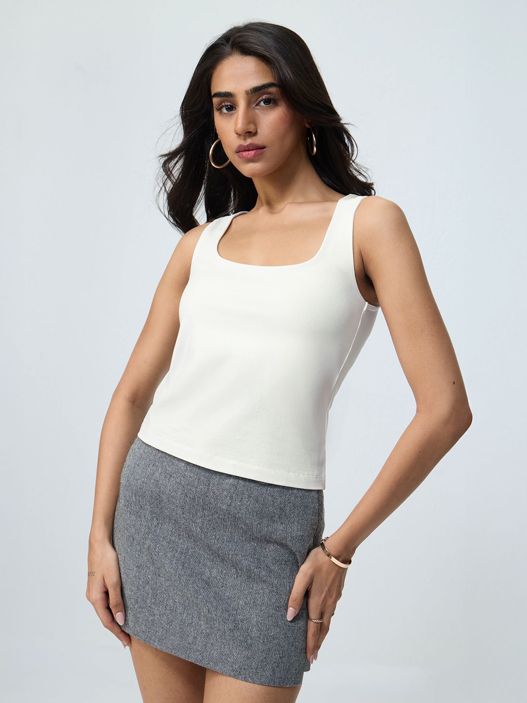 Buy Tank Top: Ivory Dust Women Tank Top Online