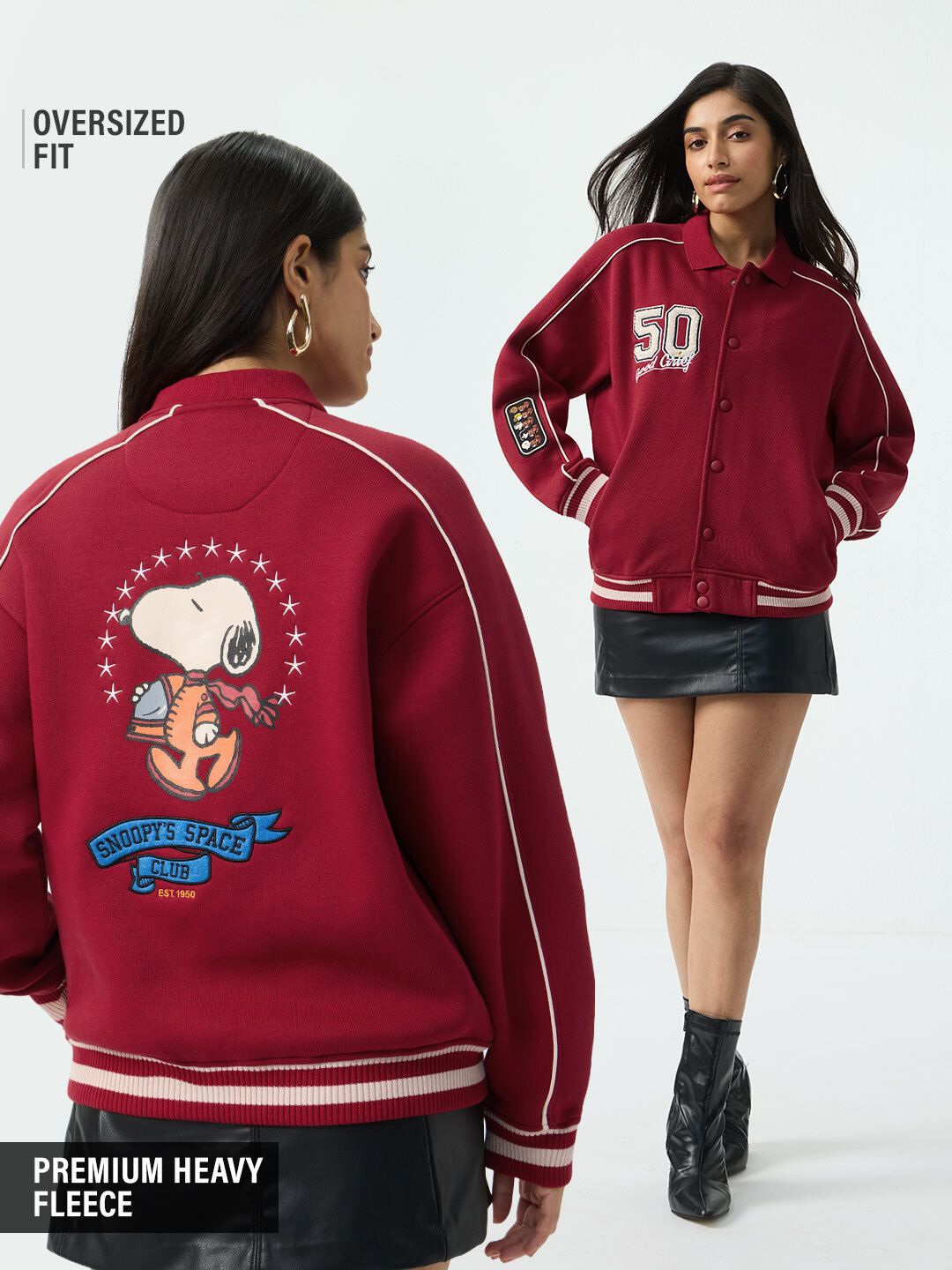 Peanuts: Astro Club Women Oversized Varsity Jackets Online