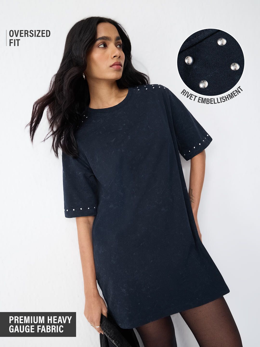 Solids: Iris Women Oversized T-Shirt Dresses Online