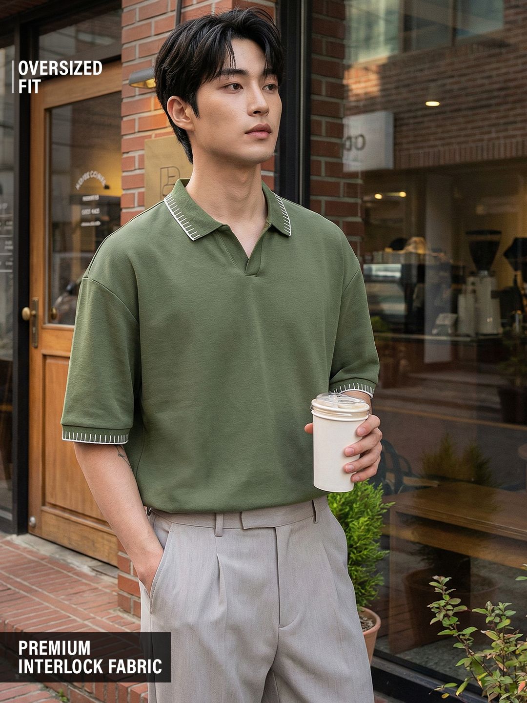 Buy Oversized Polo: Olivine Men Polos Online