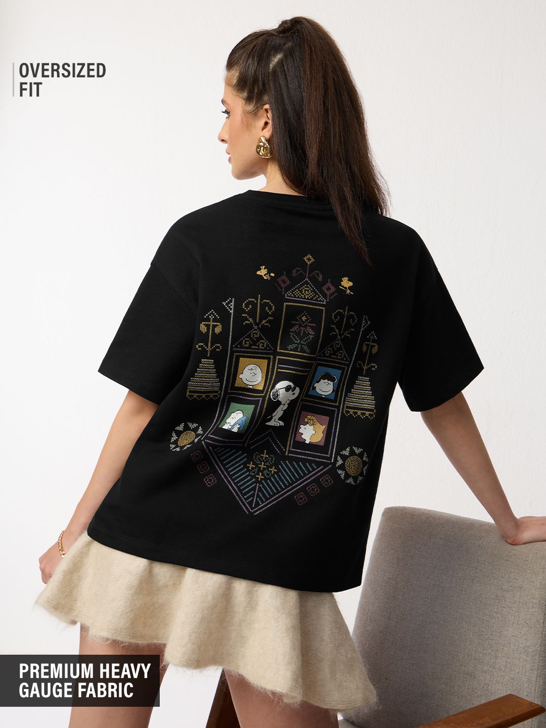 Peanuts: Desi Snoopy Women Oversized T-Shirts Online