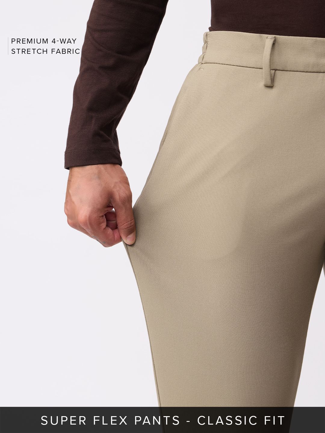 Super Pants: Sandstorm (Classic Fit) Men Super Flex Pants Online
