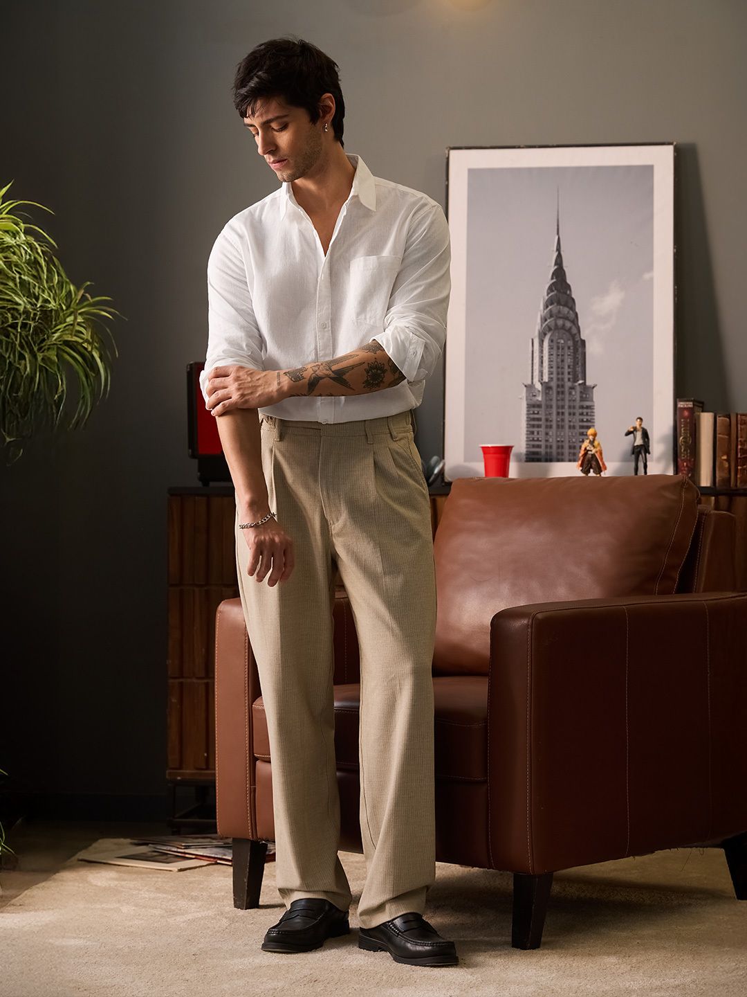 Cotton Linen: Pearl White Cotton Linen Shirts price