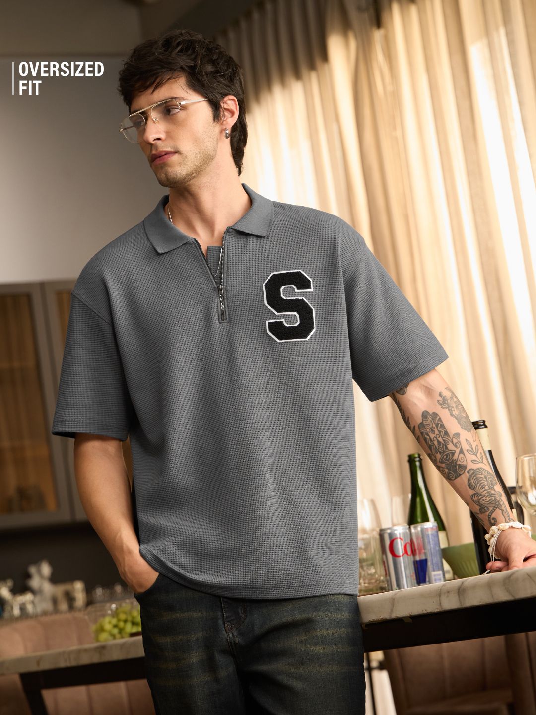 Textured Polo: Storm Oversized Polos Online