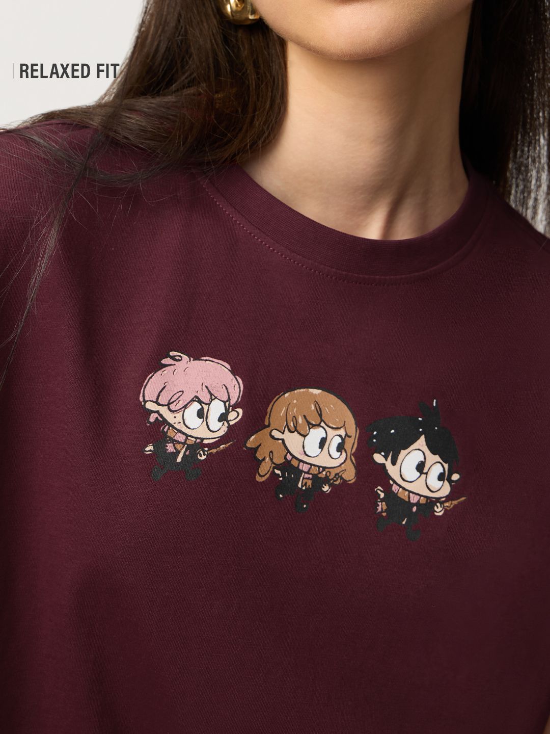 Harry Potter: The Golden Trio Women Relaxed Fit T-Shirts Online