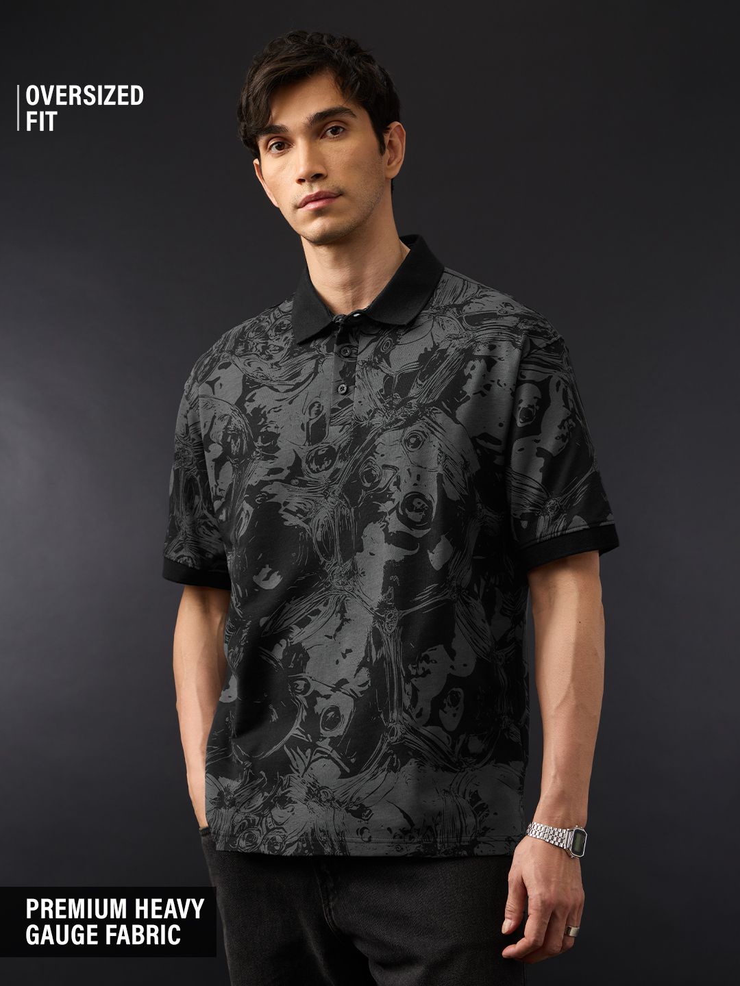 Oversized Polo: Shadow Tar Oversized Polos Online