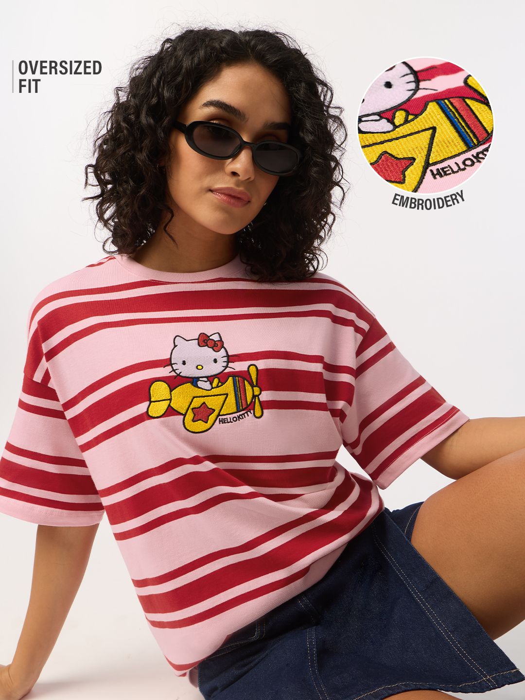 Hello Kitty: Fly Away Women Oversized T-Shirts Online